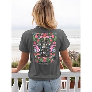 Simply Southern Collection Graphic Tee She Believed Could So Did Womens‎ XXL NWT